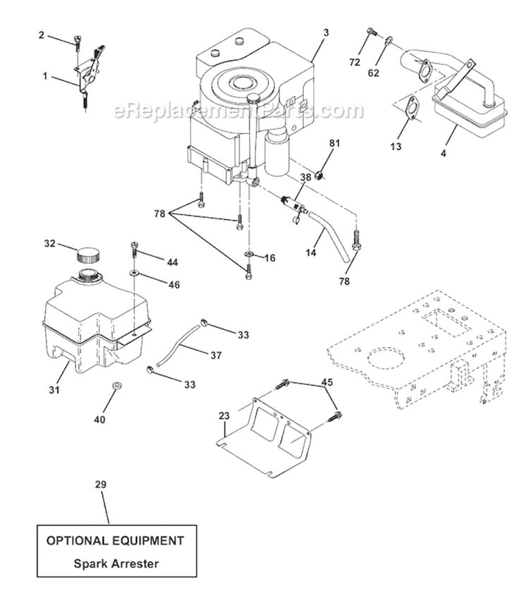 Page E Diagram and Parts List for WE16542D  Weed Eater Lawn Tractor